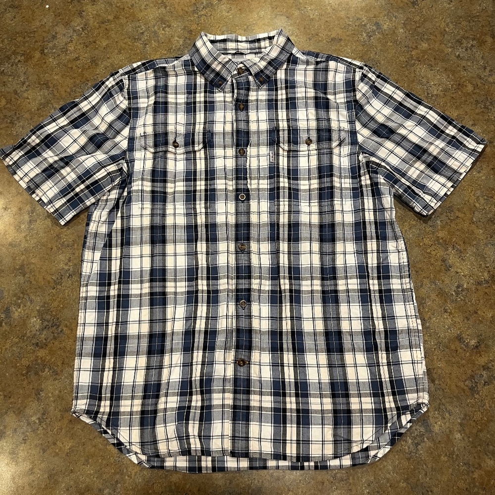Carhartt Short Sleeve Flannel Plaid Shirt – Men's L – Relaxed Fit